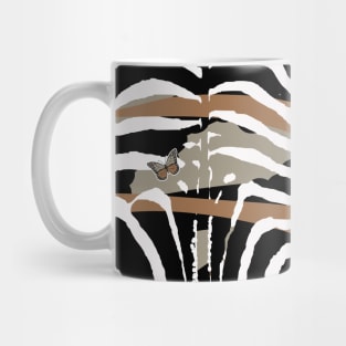 Abstract Black and White Simple Pattern geometry zebra Mug